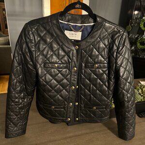 J.Crew Collection Quilted Leather Jacket, Size 4